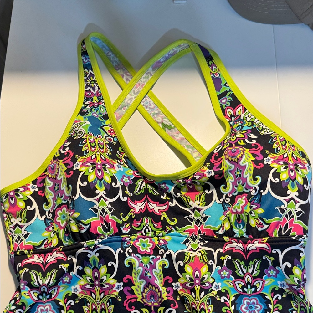 Athleta Multicolor Floral Swim Top